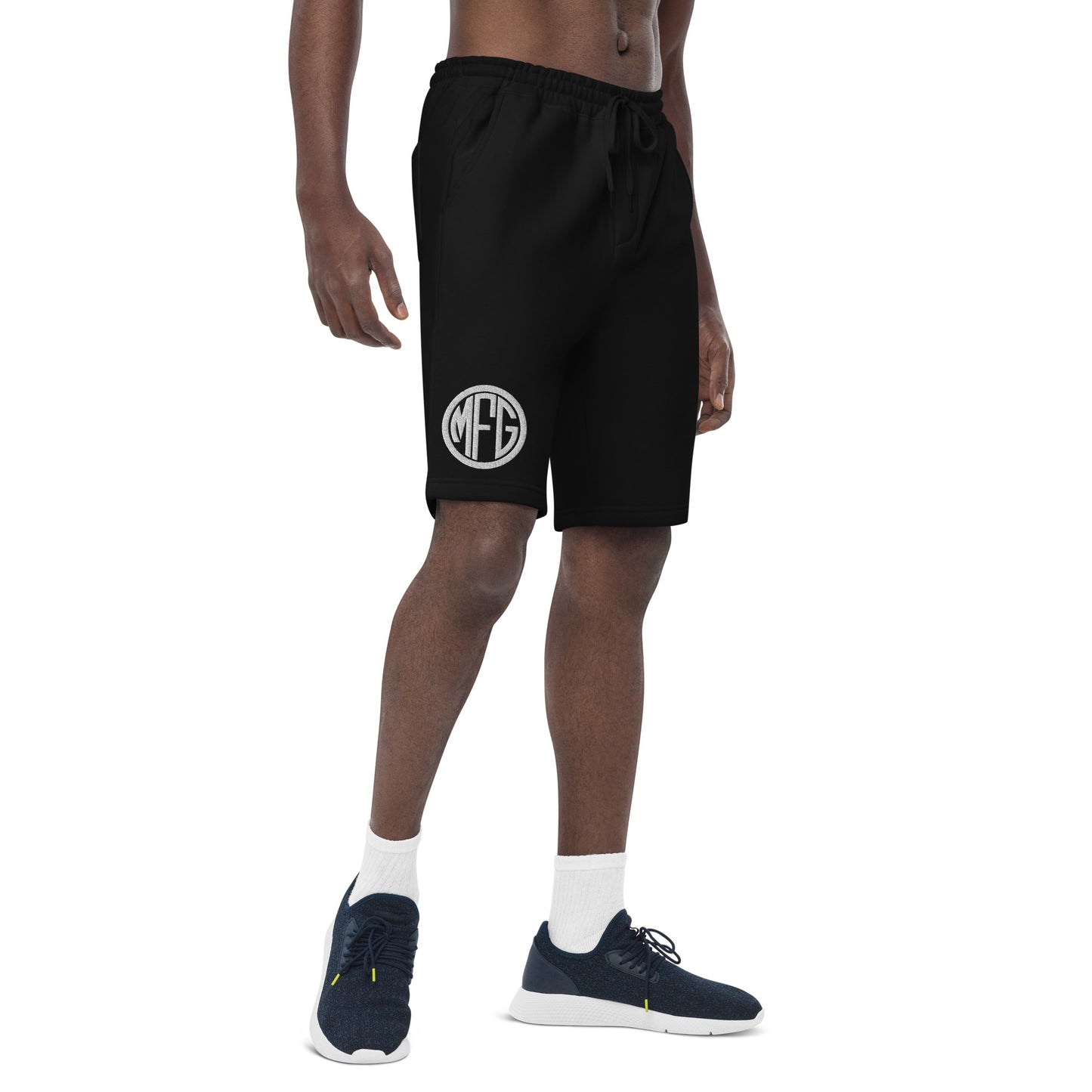 White MFG Logo fleece shorts