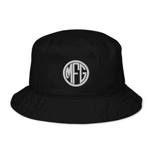 WHITE MFG LOGO Organic bucket hat