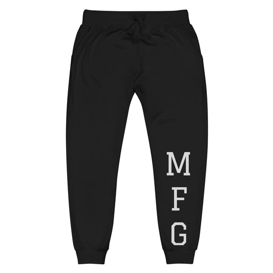 MFG Pantalon de survêtement en polaire à logo blanc