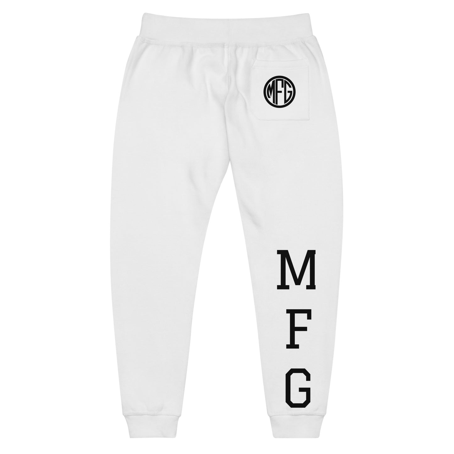 MFG Pantalon de survêtement en polaire à logo blanc