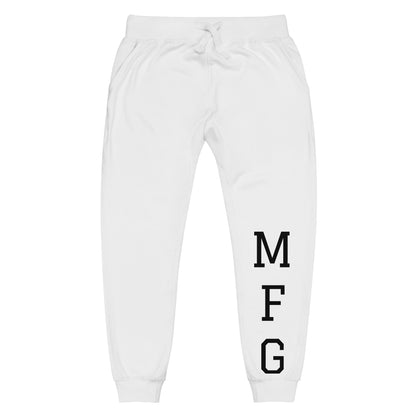 MFG Pantalon de survêtement en polaire à logo blanc