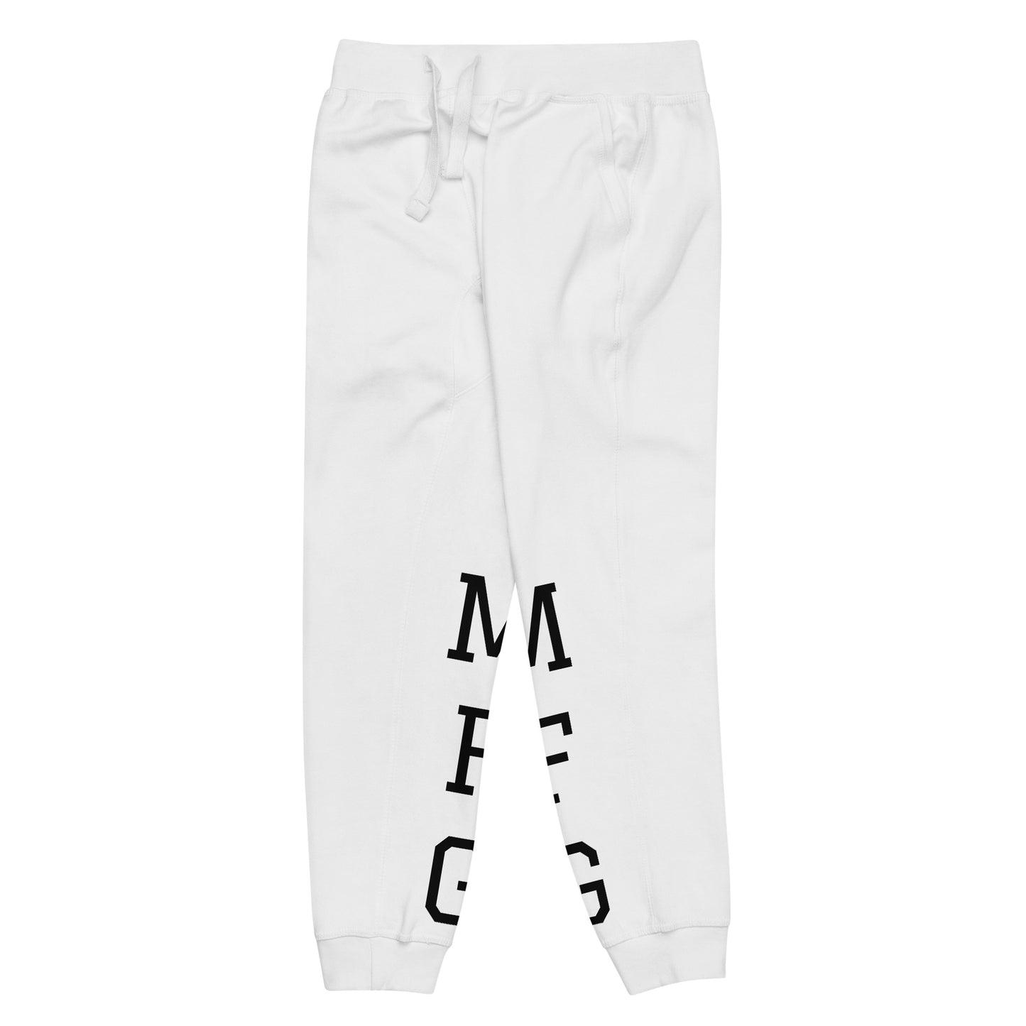 MFG Pantalon de survêtement en polaire à logo blanc