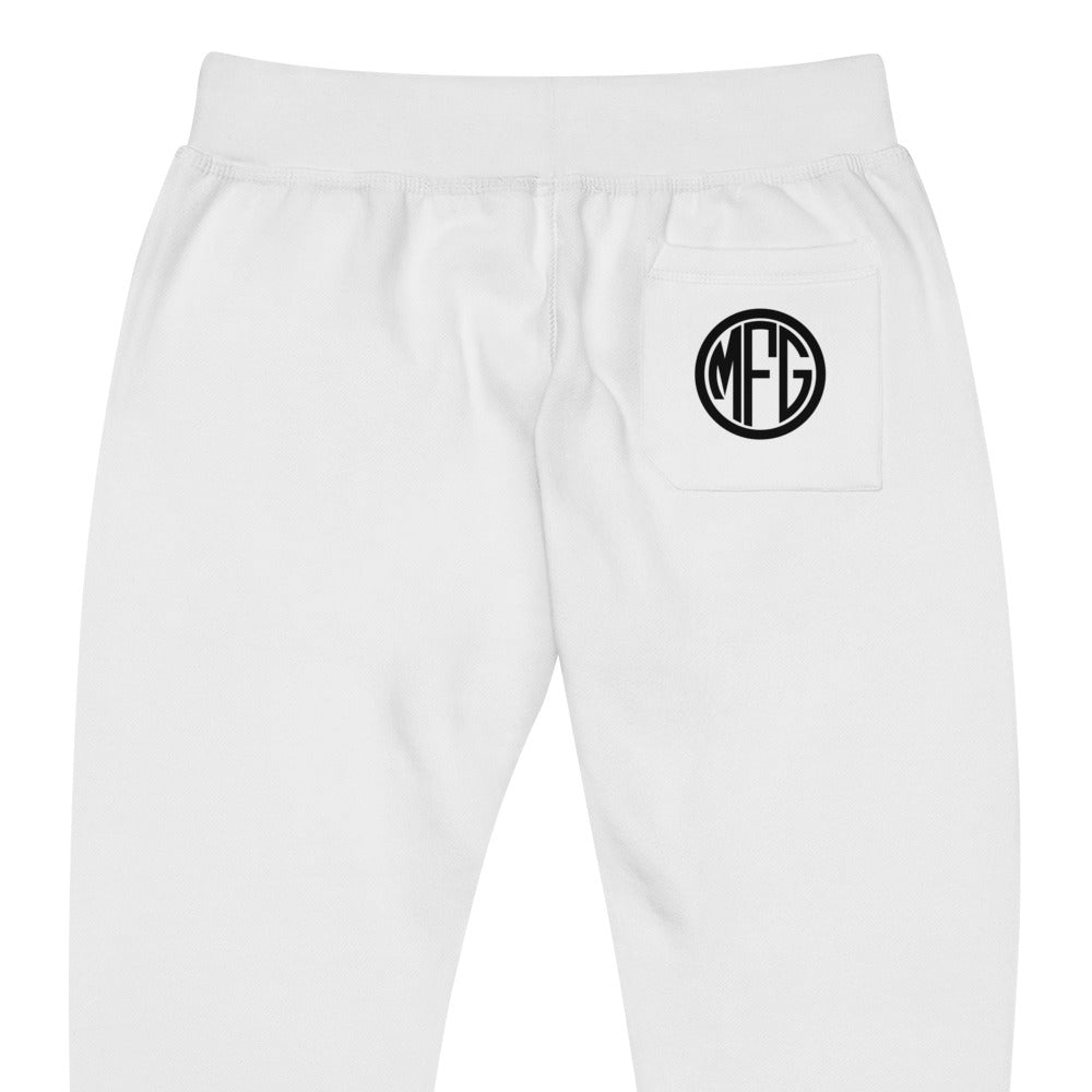 MFG Pantalon de survêtement en polaire à logo blanc