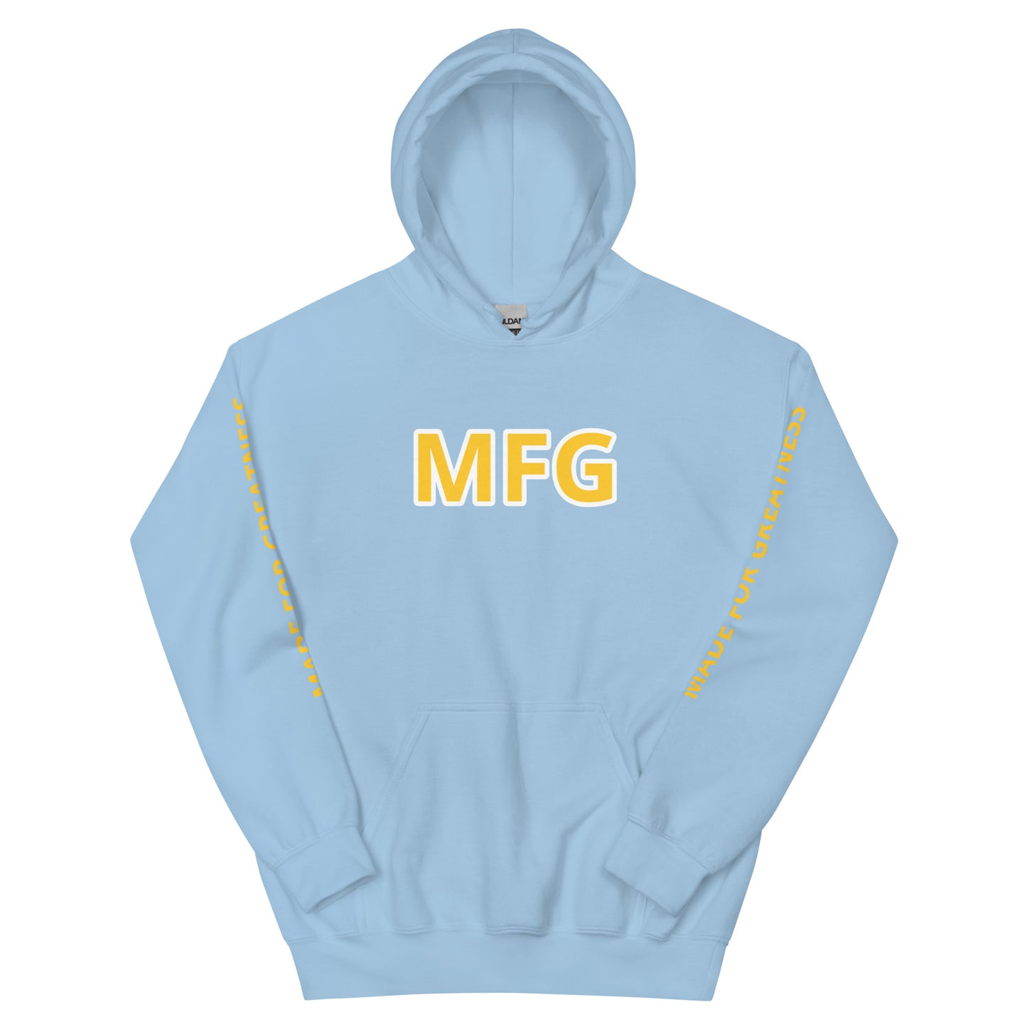 MFG Jaune Lettres Contour Blanc Sweat à Capuche