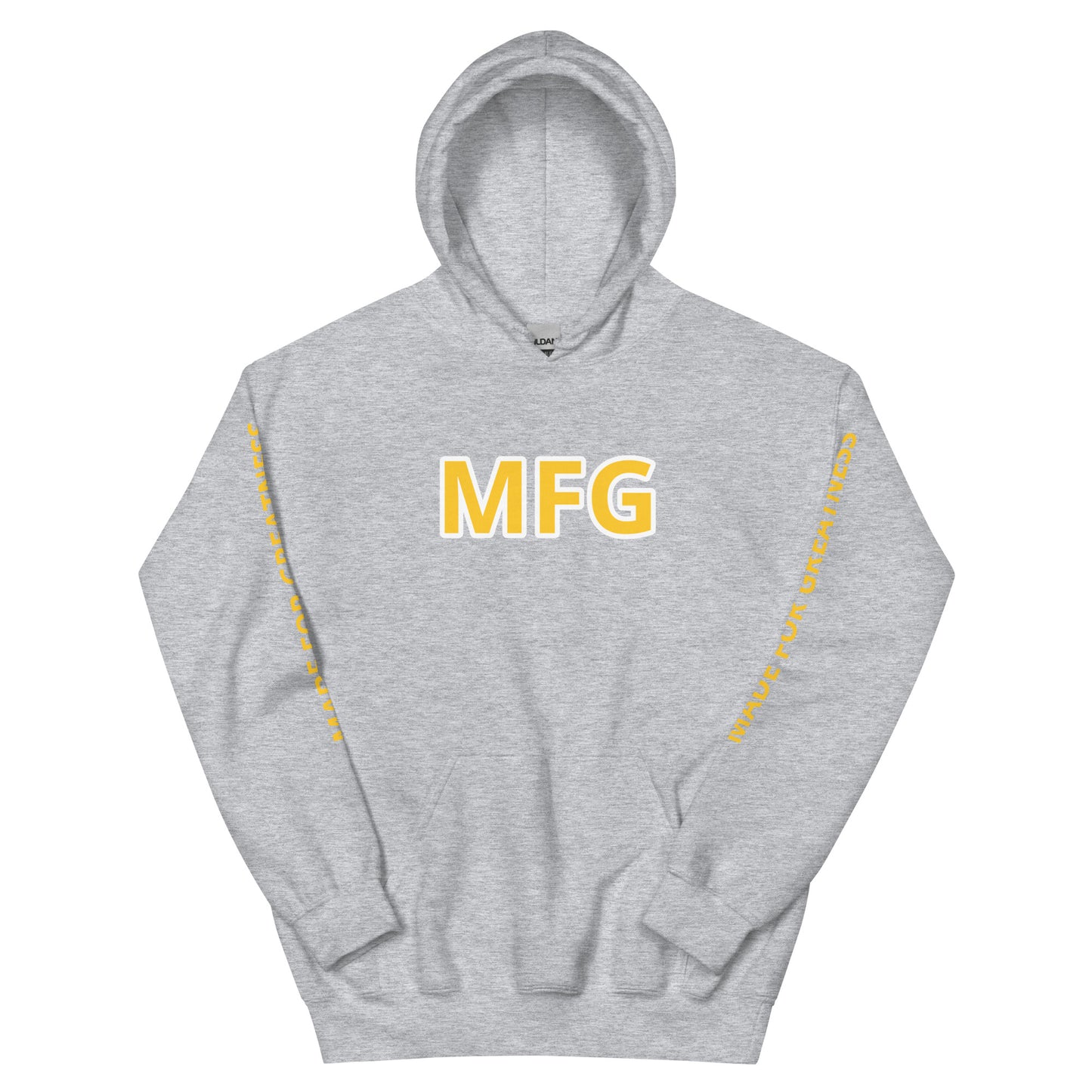 MFG Jaune Lettres Contour Blanc Sweat à Capuche